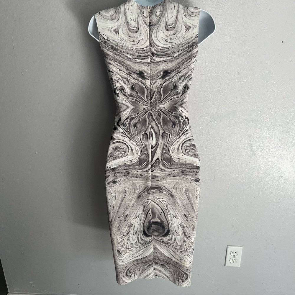 Zara Bloggers Favorite Marblee Printed Midi Scuba Dress Small - Picture 13 of 16